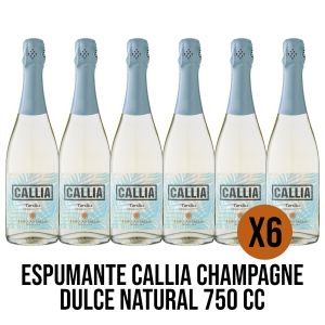 VINO ESPUMANTE CALLIA CHAMPAGNE DULCE NATURAL 750 CC X6 UNIDADES - Vista 1