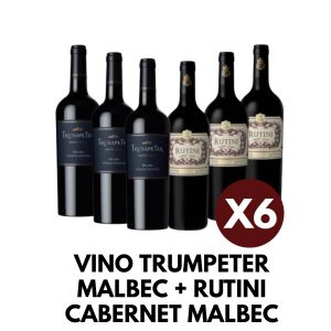 VINO TRUMPETER MALBEC + RUTINI CABERNET MALBEC X6 UNIDADES - Vista 1