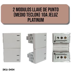 MODULO LLAVE DE 2 PUNTO (MEDIO TECLON) 10A JELUZ PLATINUM - Vista 3