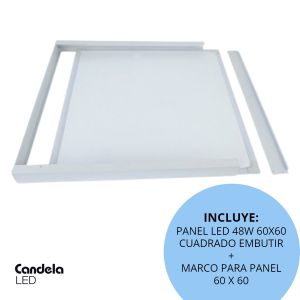 PANEL LED 48W 60X60 CUADRADO FRIO + MARCO 60X60 CANDELA - Vista 2