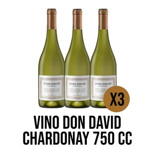 VINO DON DAVID CHARDONAY 750 CC X 3 UNIDADES - Vista 1