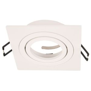 ARTEFACTO DE EMBUTIR CUADRADO ANTIDESLUMBRANTE DICRO X1 FIJO ALUMINIO BLANCO-CROMO