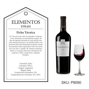 VINO ELEMENTOS SYRAH 750 CC - Vista 1