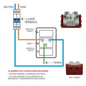 MODULO 1 TOMACORRIENTE TENSION DIFERENCIADA ROJO 10A LINEA URBANA EXULTT - Vista 2