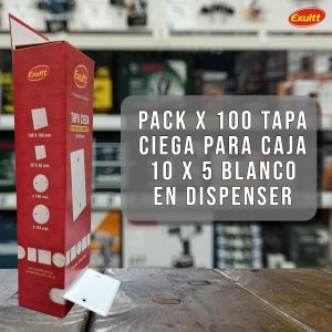 PACK X 100 TAPA CIEGA PARA CAJA 10 X 5 BLANCO EN DISPENSER - Vista 2