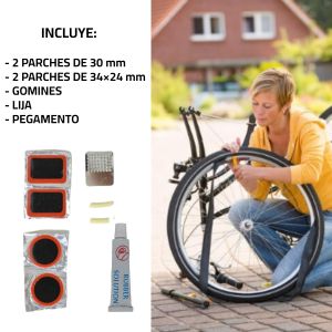 KIT PARA REPARAR BICICLETAS PEGAMENTO + 4 PARCHES - Vista 2