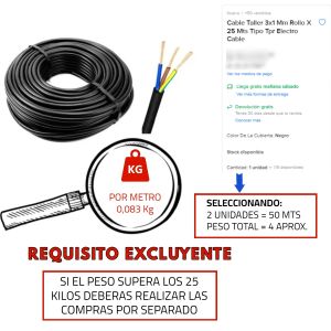 CABLE TIPO TALLER TPR 3X1 MM X METRO CONDUELEC - Vista 3