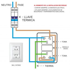 SET ARMADO LINEA DUNA MAS 1 TOMA DOBLE 10A EXULTT - Vista 3