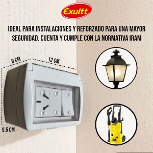 TAPA CAPSULADA EXTERIOR MEMBRANA APLICAR + 1 PUNTO Y TOMA ESPECIAL EXULTT - Vista 3