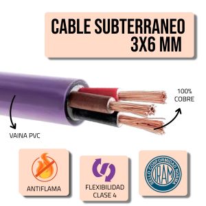 CABLE SUBTERRANEO 3X6 MM X METRO EPUYEN - Vista 2