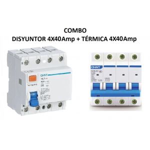 COMBO DISYUNTOR TETRAPOLAR 4X40 + TéRMICA TRIFASICO INDUSTRIAL 4X40 - Vista 1