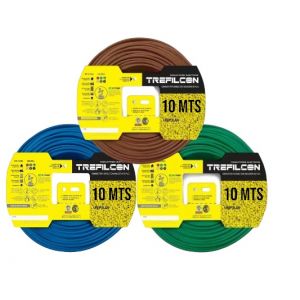 CABLE UNIPOLAR 6 MM TREFILCON X 10M PACK X 3 COLORES (MARRON - CELESTE - VERDE/AMARILLO)