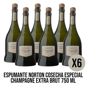 VINO ESPUMANTE NORTON COSECHA ESPECIAL CHAMPAGNE EXTRA BRUT 750 ML X 6 UNIDADES - Vista 1