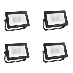 PACK X4 REFLECTOR LED SMD 30W CALIDO IP65 ECO MACROLED