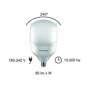 LAMPARA GALPONERA LED 60W E27 PVC MACROLED - Vista 5