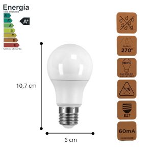 LAMPARA BULBO LED 7 WATT CANDELA COLOR FRIO X5 UNIDADES - Vista 3