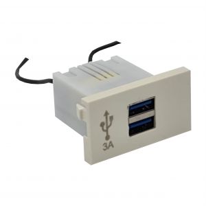 CARGADOR USB 5V 3 AMPER DOBLE BLANCO CAMBRE