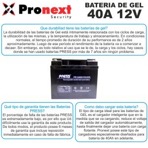 BATERIA DE GEL DE 12V 40 AH PRESS - Vista 2