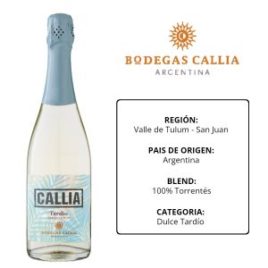 VINO ESPUMANTE CALLIA CHAMPAGNE DULCE NATURAL 750 CC - Vista 2