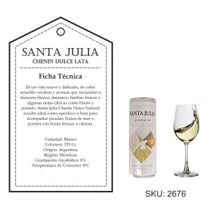 VINO SANTA JULIA CHENIN LATA 355 CC X 24 UNIDADES - Vista 2