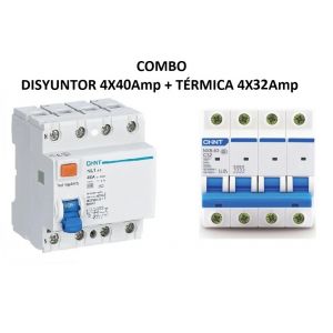 COMBO DISYUNTOR TETRAPOLAR 4X40 + TéRMICA TRIFASICO INDUSTRIAL 4X32 - Vista 1