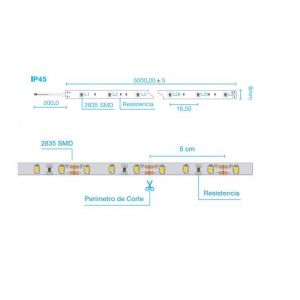 CINTA LED 60W 12V 2835 IP 45 X 5 MTS MACROLED - Vista 3