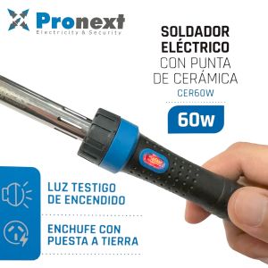 SOLDADOR 60W CON PUNTA CERAMICA PRONEXT - Vista 3