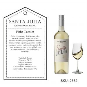 VINO SANTA JULIA SAUVIGNON BLANCO 750 CC - Vista 1