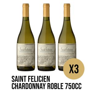 SAINT FELICIEN CHARDONNAY ROBLE 750CC X 3 UNIDADES - Vista 1