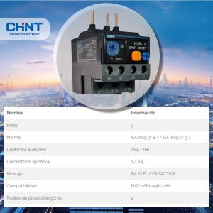 RELEVO TERMICO 1 - 1.6A P/ MINI CONTACTOR (NXC 12M) CHINT - Vista 4