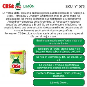 PAQUETE YERBA CBSE LIMON 500 GR - Vista 2