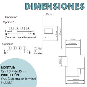 MEDIDOR MONOFASICO DE 65A PRONEXT - Vista 4