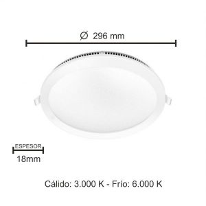 PANEL LED EMBUTIR REDONDO 24W MACROLED - Vista 6