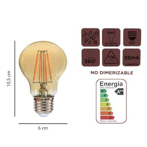 LAMPARA LED CLASICA FILAMENTO 4W CANDELA - Vista 4