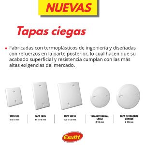 TAPA CIEGA BLANCA 10X10 EXULTT - Vista 3