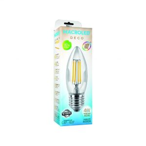 LAMPARA VELITA FILAMENTO LED 4W E27 MACROLED - Vista 3