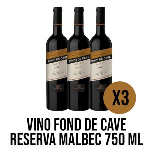 VINO FOND DE CAVE RESERVA MALBEC 750 ML X 3 UNIDADES - Vista 1