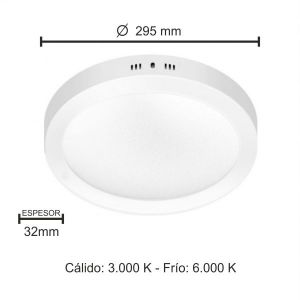 PANEL LED APLICAR REDONDO 24W MACROLED - Vista 6