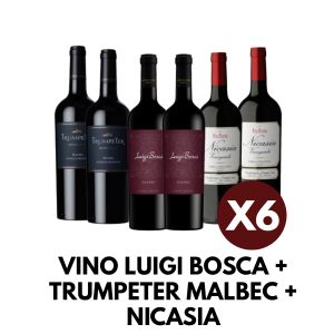 VINO LUIGI BOSCA + TRUMPETER MALBEC + NICASIA X6 UNIDADES - Vista 1