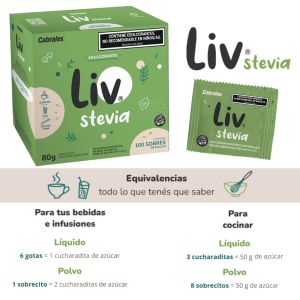 EDULCORANTE LIV STEVIA 100 SOBRES - Vista 1