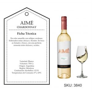 VINO AIME CHARDONNAY 750 CC - Vista 1