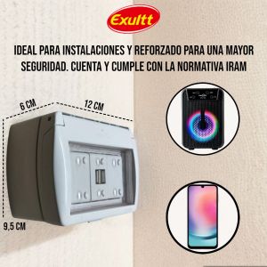 TAPA CAPSULADA EXTERIOR MEMBRANA APLICAR  + 1 USB DOBLE EXULTT - Vista 3