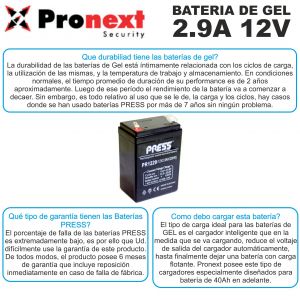 BATERIA DE GEL DE 12V 2.9 AH PRESS - Vista 2