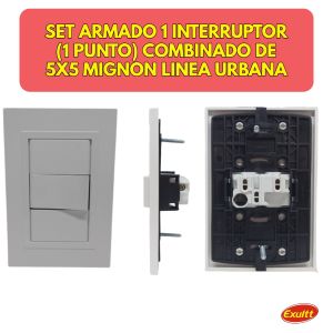 SET ARMADO 1 INTERRUPTOR (PUNTO) COMBINADO (5X5 O 10X5) LINEA URBANA EXULTT - Vista 4