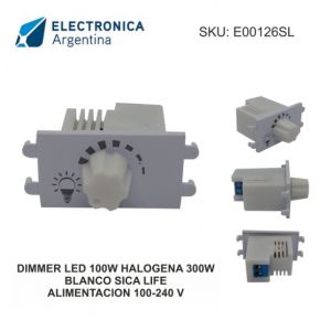 MODULO DIMMER DUAL LED 100W HALOGENA 300W BLANCO SICA LIFE - Vista 1