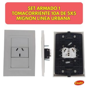 SET ARMADO 1 TOMACORRIENTE 10A (5X5 / 10X5) LINEA URBANA EXULTT - Vista 4