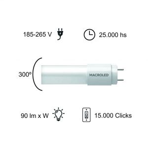 TUBO LED 9W T8 60 CM VIDRIO MACROLED - Vista 7