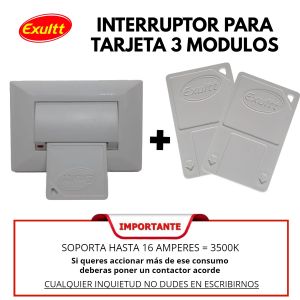 SET ARMADO INTERRUPTOR PARA TARJETA 3 MODULOS LINEA DUNA MAS EXULTT - Vista 1