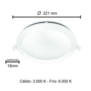 PANEL LED EMBUTIR REDONDO 18W MACROLED - Vista 5