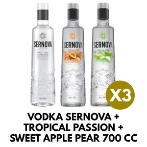 VODKA SERNOVA + TROPICAL PASSION + SWEET APPLE PEAR 700 CC - Vista 1